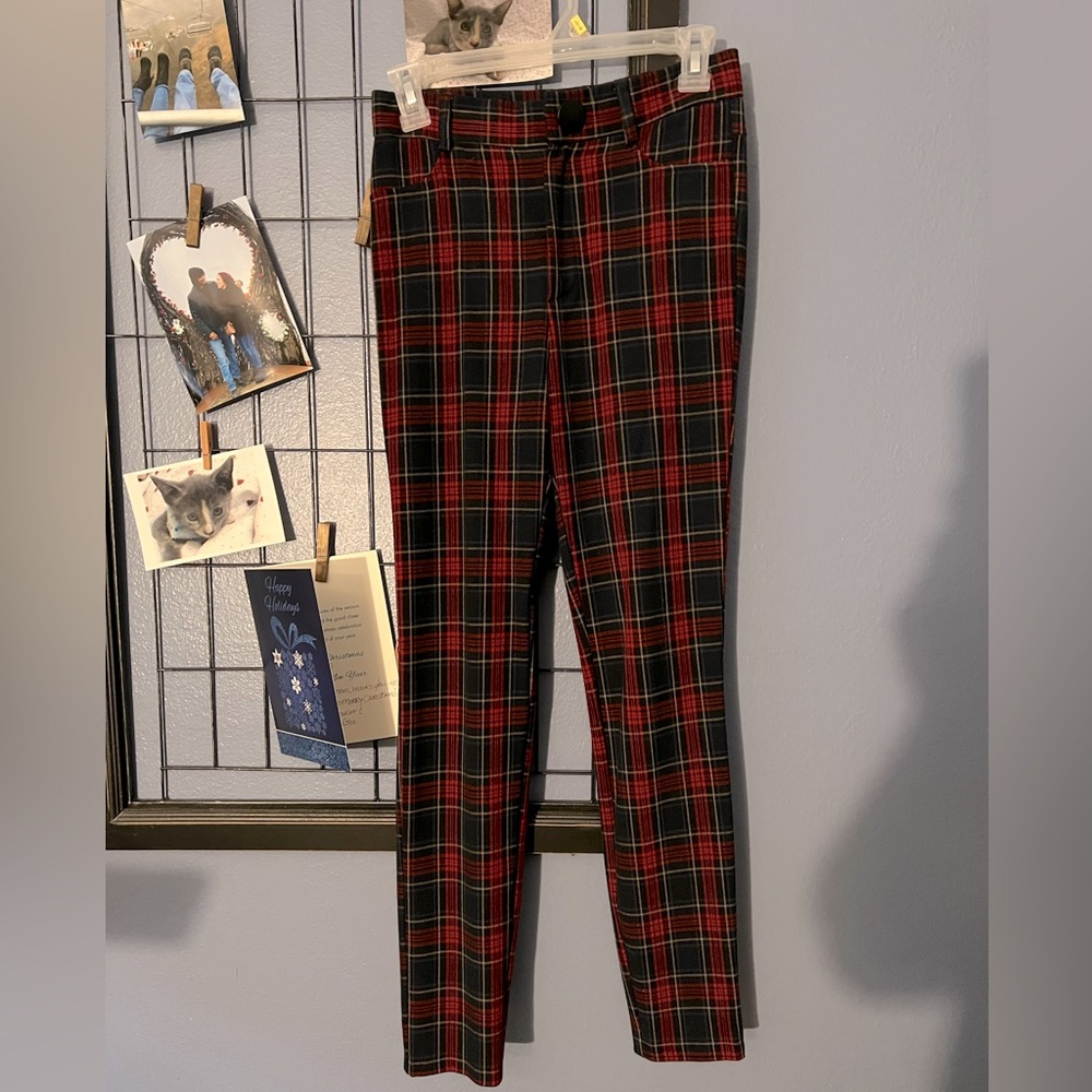 Zara Plaid Skinny Pants